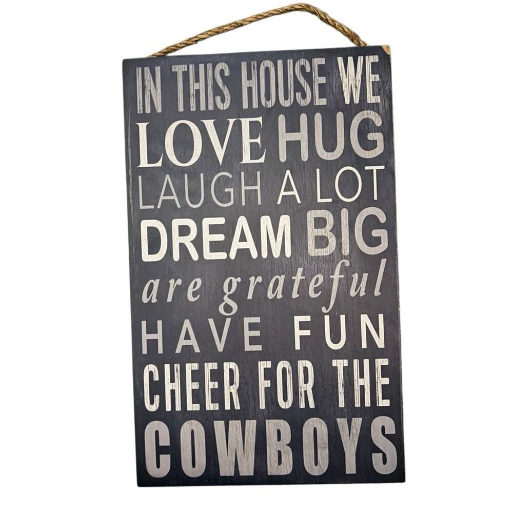 Dallas Cowboys In This House Wooden Sign